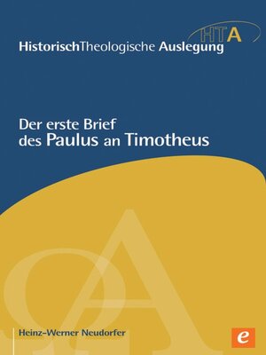 cover image of Der erste Brief des Paulus an Timotheus